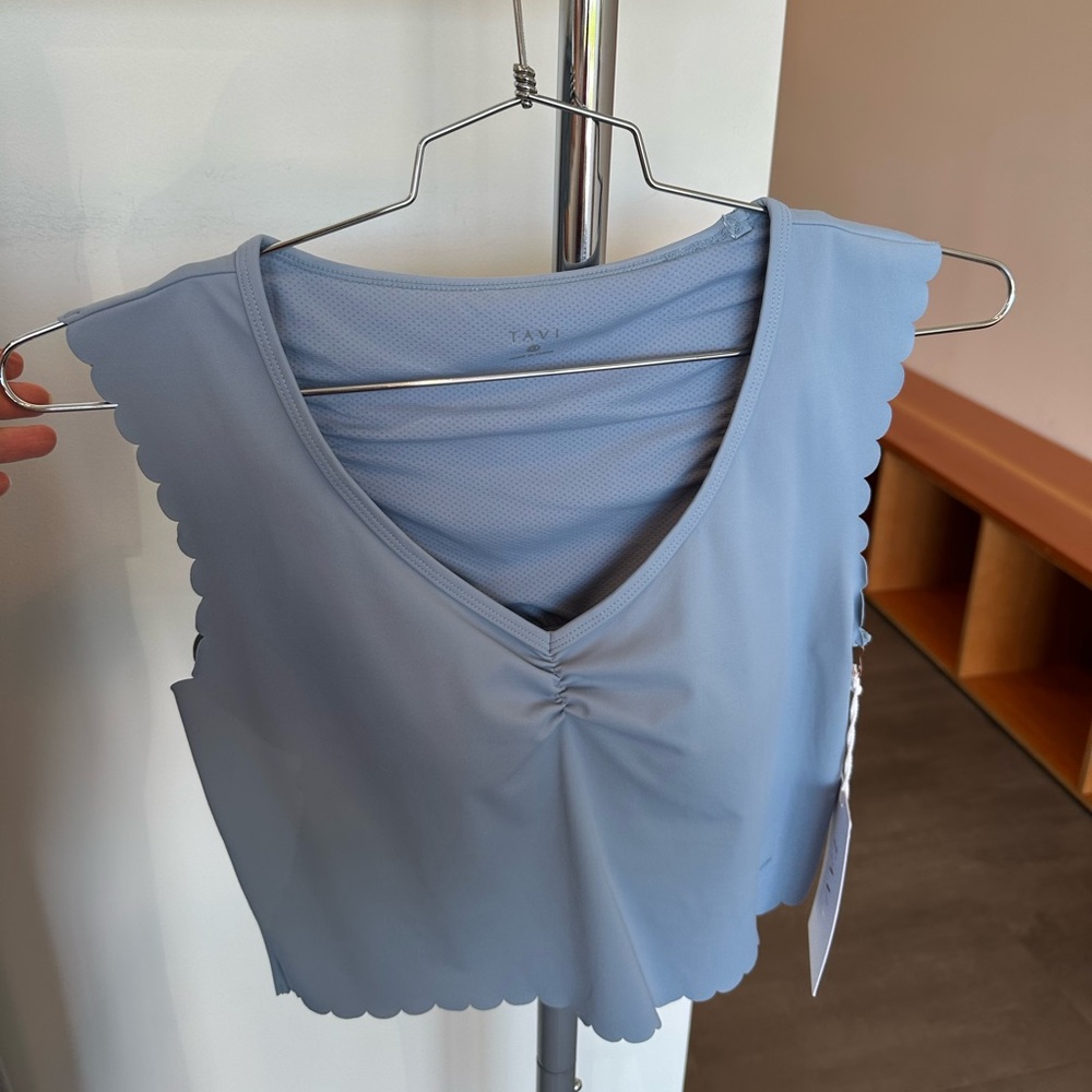 Tavi Scalloped Edge Blue Top